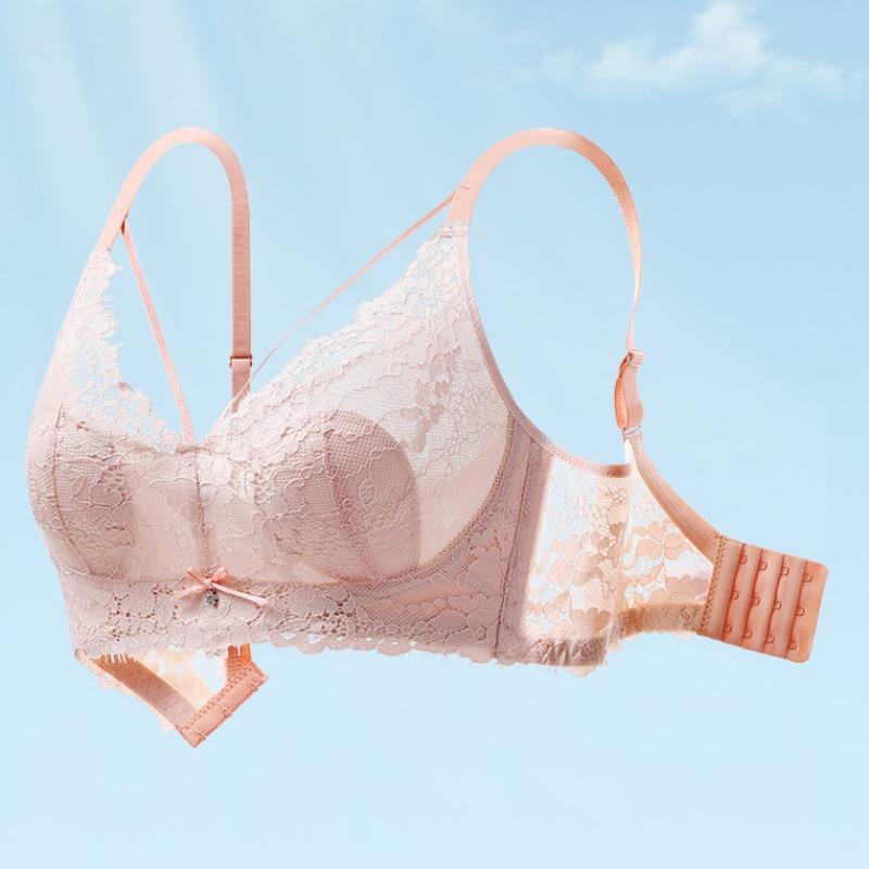 Underwear Women's Ultra-thin Sexy Lace Beautiful Back Gathered Side Milk Anti-sagging Bra Summer