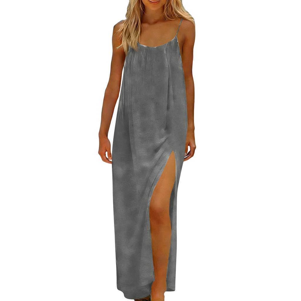 Women's Backless Strapless Dresses, Backless Loungewear Dress, Sleeveless, House Dress, Long Dress With Back Bow