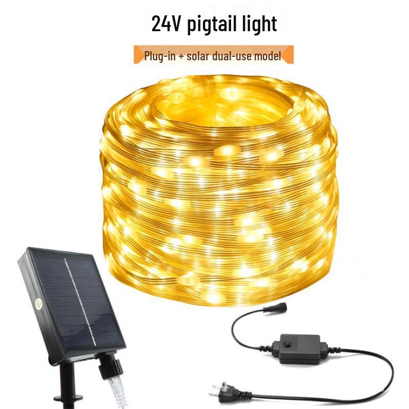 New Solar-Powered Low-Voltage Waterproof Fairy String Lights for Outdoor Christmas Tree and Courtyard Decoration