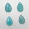 Natural Aqua Chalcedony Pear Cabochon Loose Gemstone Lot 5 Pcs 21*34-23*34 MM 176 CT For Jewelry Making
