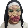 Evocation of the Soul2Black Nun Headgear Halloween Makeup Mask Prank Ghost Face Scary Latex Headgear