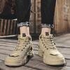 Spring Autumn Men's Fashion Boots Outdoor Lightweight Round Toe Comfortable Trendy All-match Wear-Resistant Platform Boots
