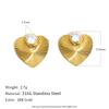 MamacitaSlay 316L Stainless Steel Zircon Butterfly Heart Earring 18K Gold Plated Waterproof Jewelry Valentine's Day Earrings