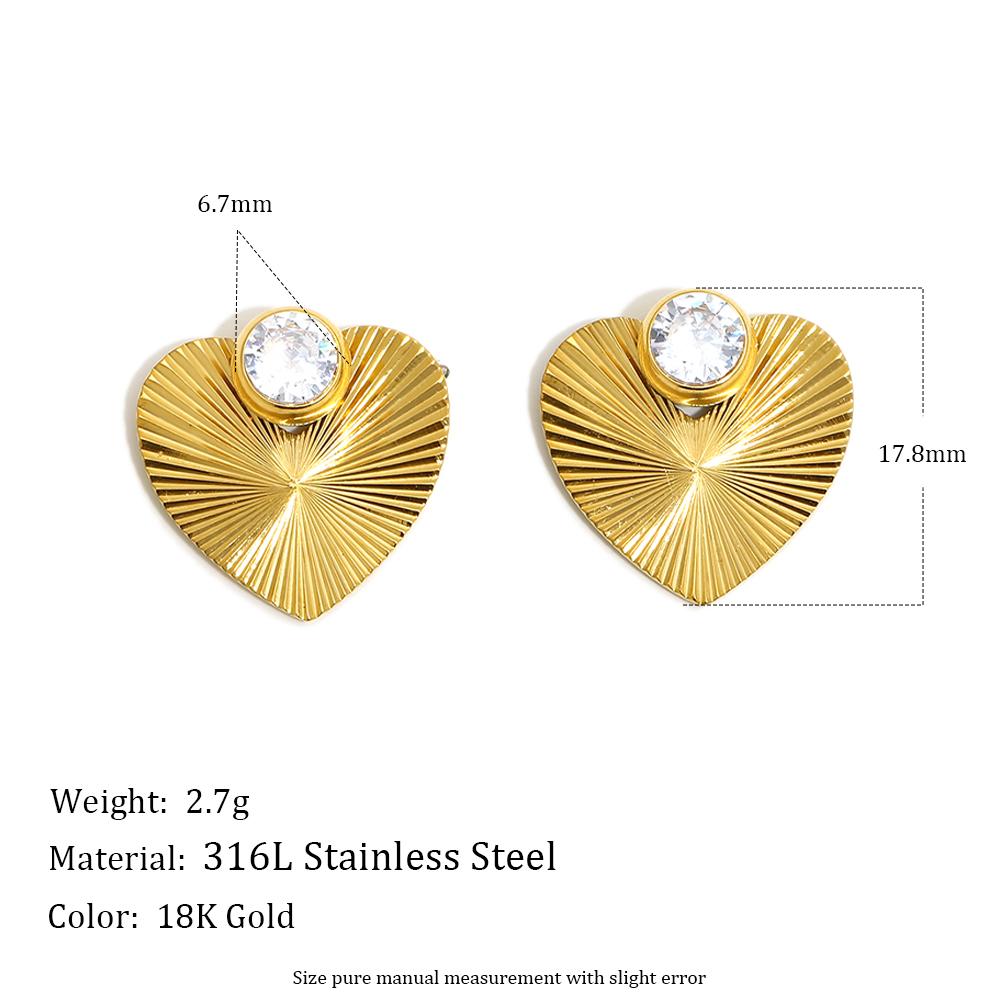

MamacitaSlay 316L Stainless Steel Zircon Butterfly Heart Earring 18K Gold Plated Waterproof Jewelry Valentine s Day Earrings
