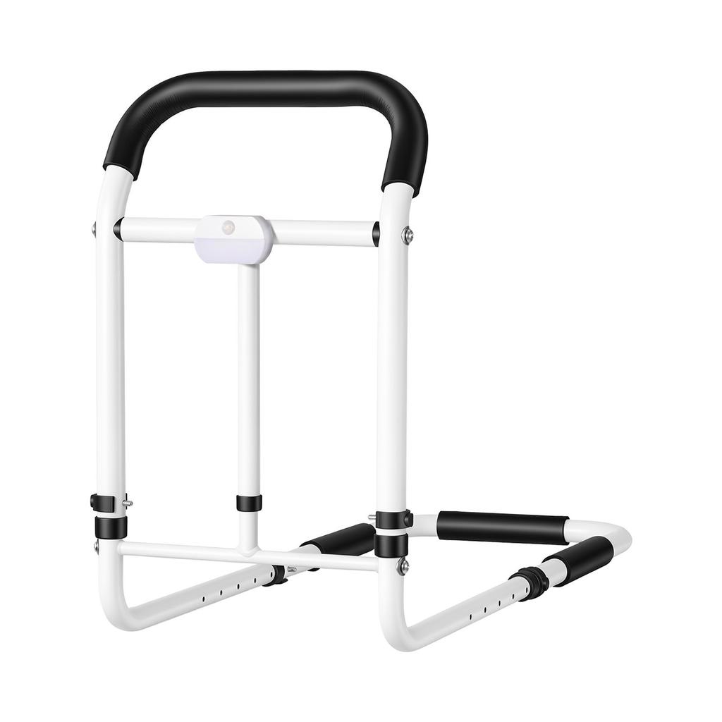 VEVOR Bed Rails for Elderly Adults 90.7kg Loading Bed Side Assist Rail, with Motion Sensor LED Light, Adjustable Height & Length, Non-Slip Handle