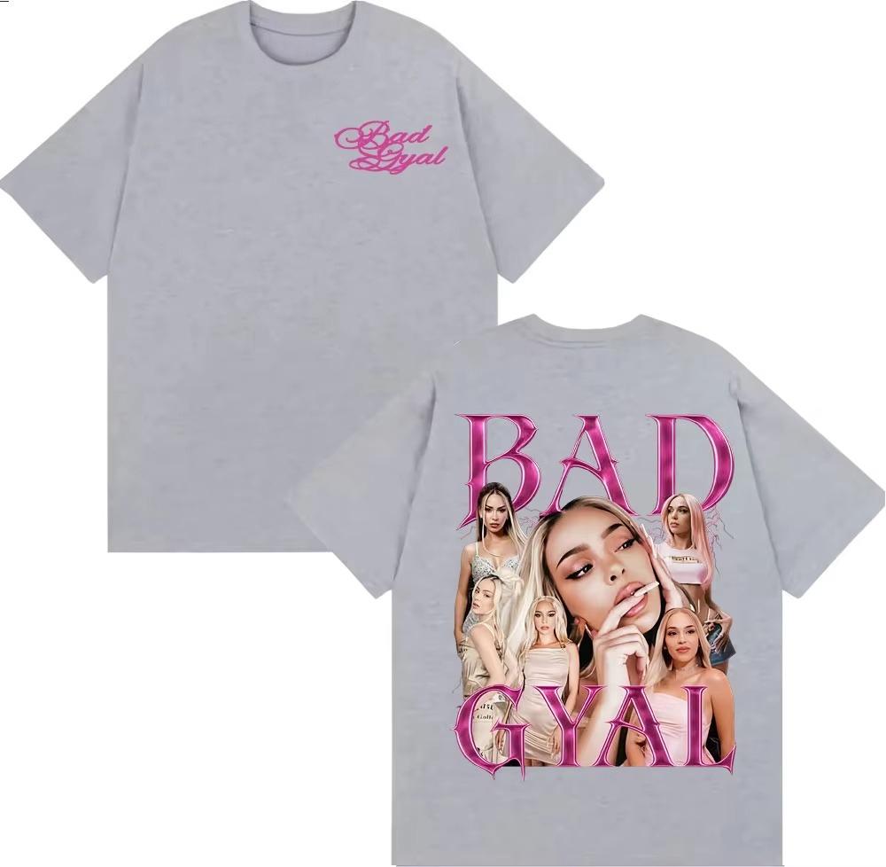 Singer Bad Gyal Vintage 90s Graphic T Shirt Men Women Harajuku Aesthetic Trend Tshirts Casual Loose Cotton Short Sleeve T Shirt
