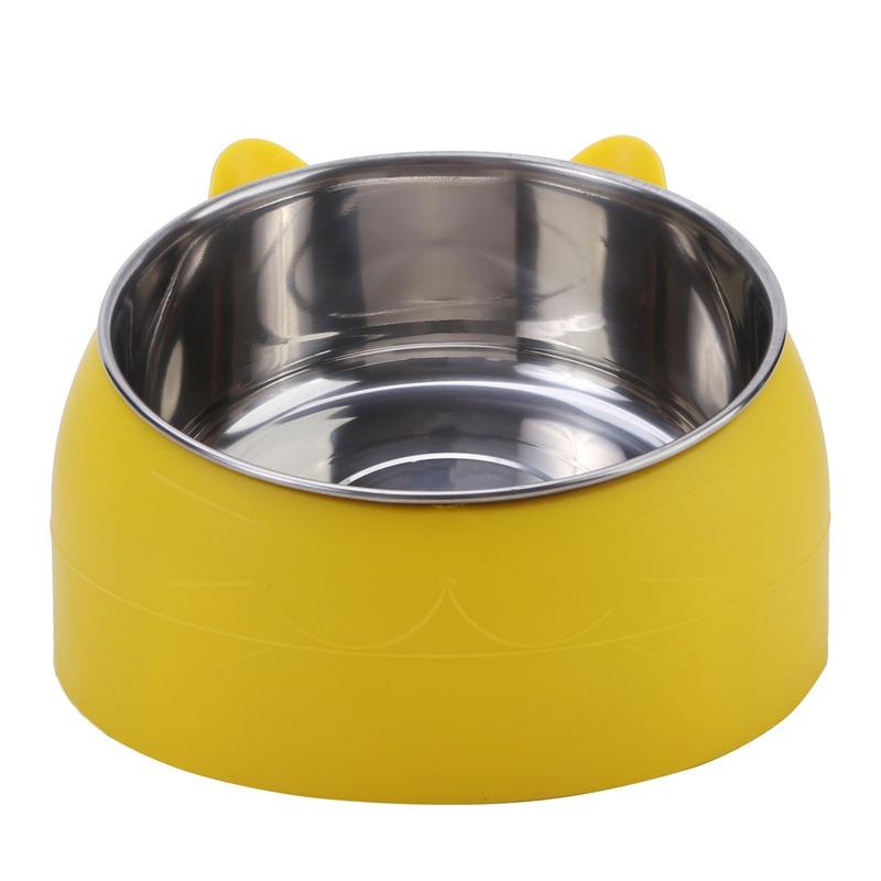 Practical Cat Bowls Non-slip Base Pets Puppy Cats Food Drink Water Feeder Neck Protection Dish Pet Bowl 200ml 15 Degrees Tilted