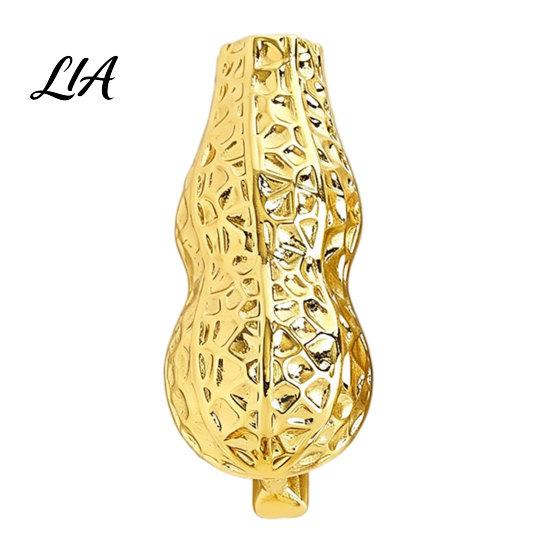 Vintage Style Brooch Peanut/Calla Shaped Flower Insert Brooch, DIY Wearable Bouquet Holder Gold Pin Clip, Metal Vase Lapel for Women Small Vessel