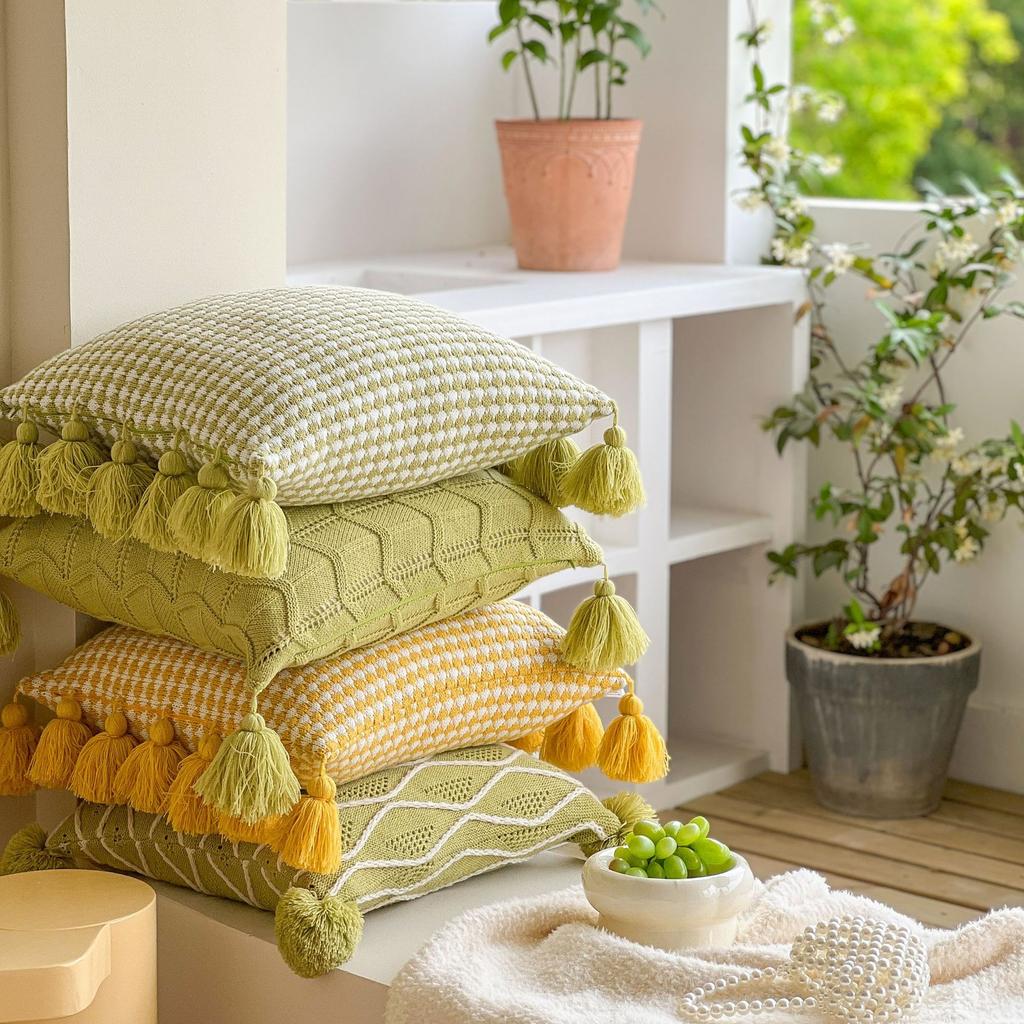 Knitted Pillow Cover Sofa Pillow Cushion Office Lumbar Pillow Home Pillow Cover