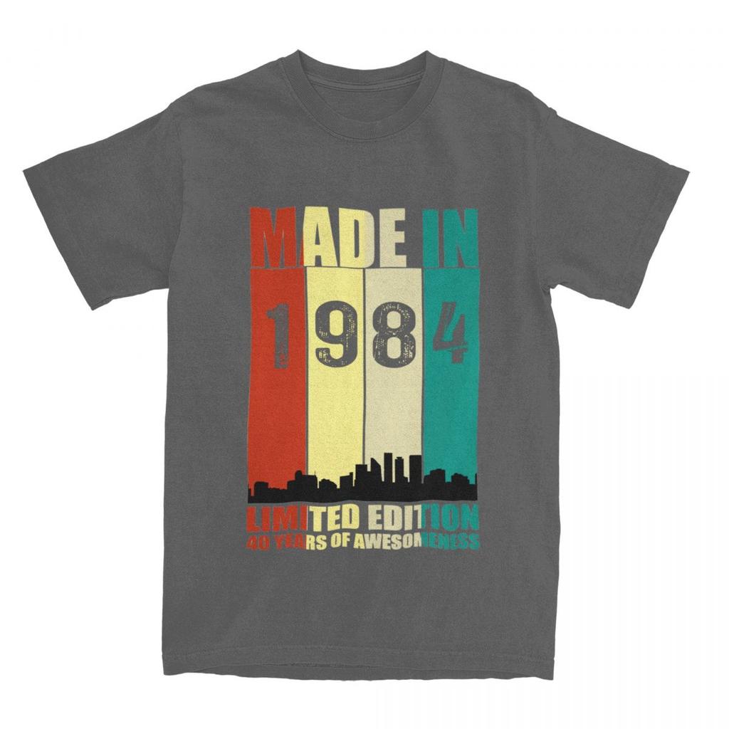 Men's T-Shirts Made In 1984 Birthday Limited Edition Pure Cotton Tees Short Sleeve 40 Years Vintage T Shirts Crewneck Tops