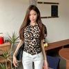 Women's Leopard Print Slim Short Sleeve T-shirt - 2026 Summer Fashion, Eye-catching European and American Trendy Base Layer Top