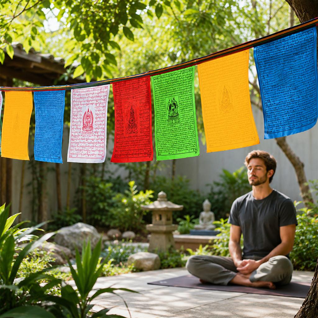 Large Tibetan Flag for Outdoor Decoration and Meditation