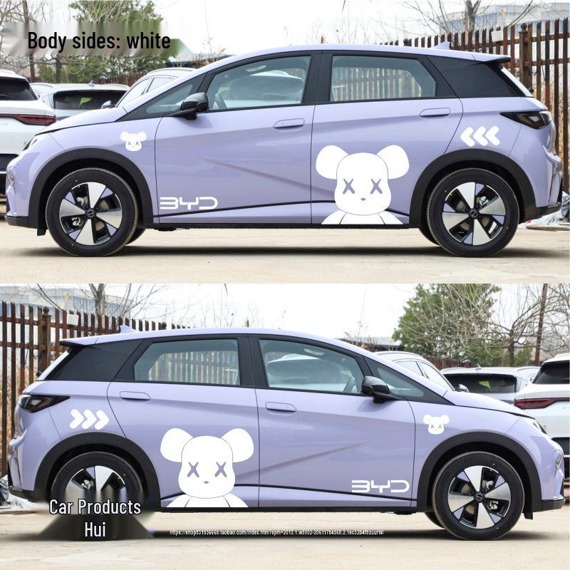 BYD Dolphin Side Body Stickers: Violent Bear Design for Scratch Cover and Decoration