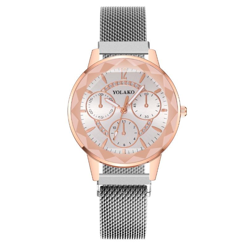 

Популярные модные женские часы с тремя глазами женские часы кварцевые железный магнит магнитный магнит женская модель