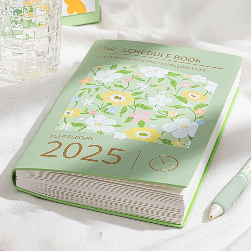 12 Months 2025 Schedule Planner Notebook INS 365 Days Efficiency Notepad Schedule Journal Business