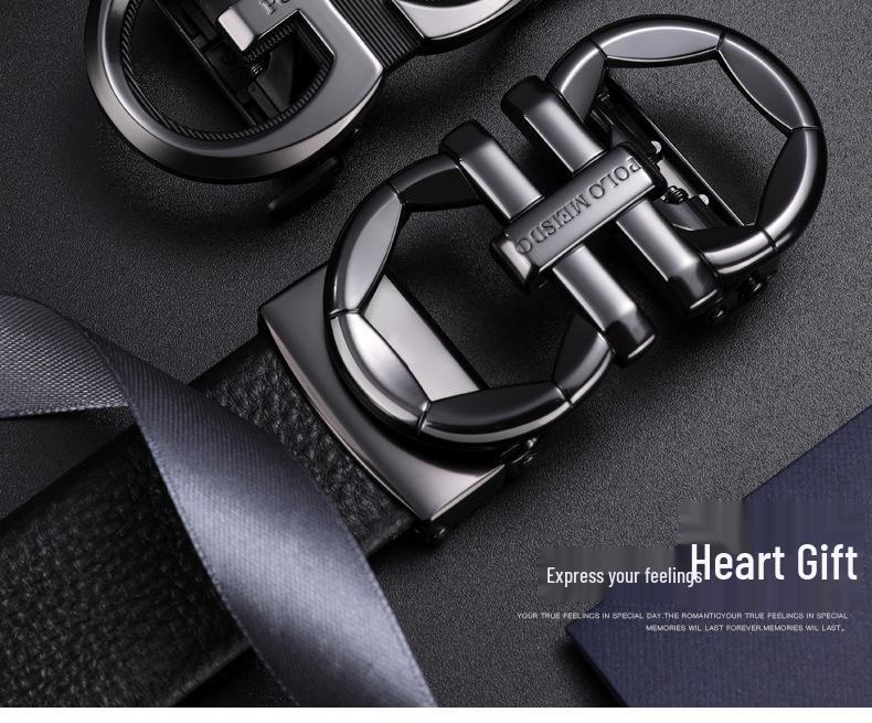 Paul Messder Men's High-End Genuine Leather Automatic Buckle Belt