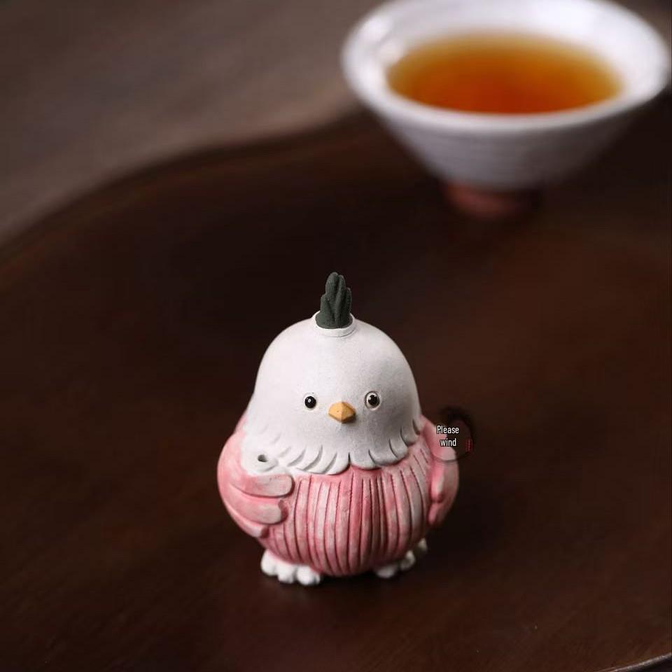 Yixing Purple Clay Garlic Bird Incense Holder: A Creative Tea Ceremony Ornament