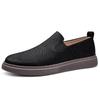 Autumn Men's Burnished Casual Slip-On Shoes - Breathable, Lightweight, Flat Board Shoes for Daily Wear