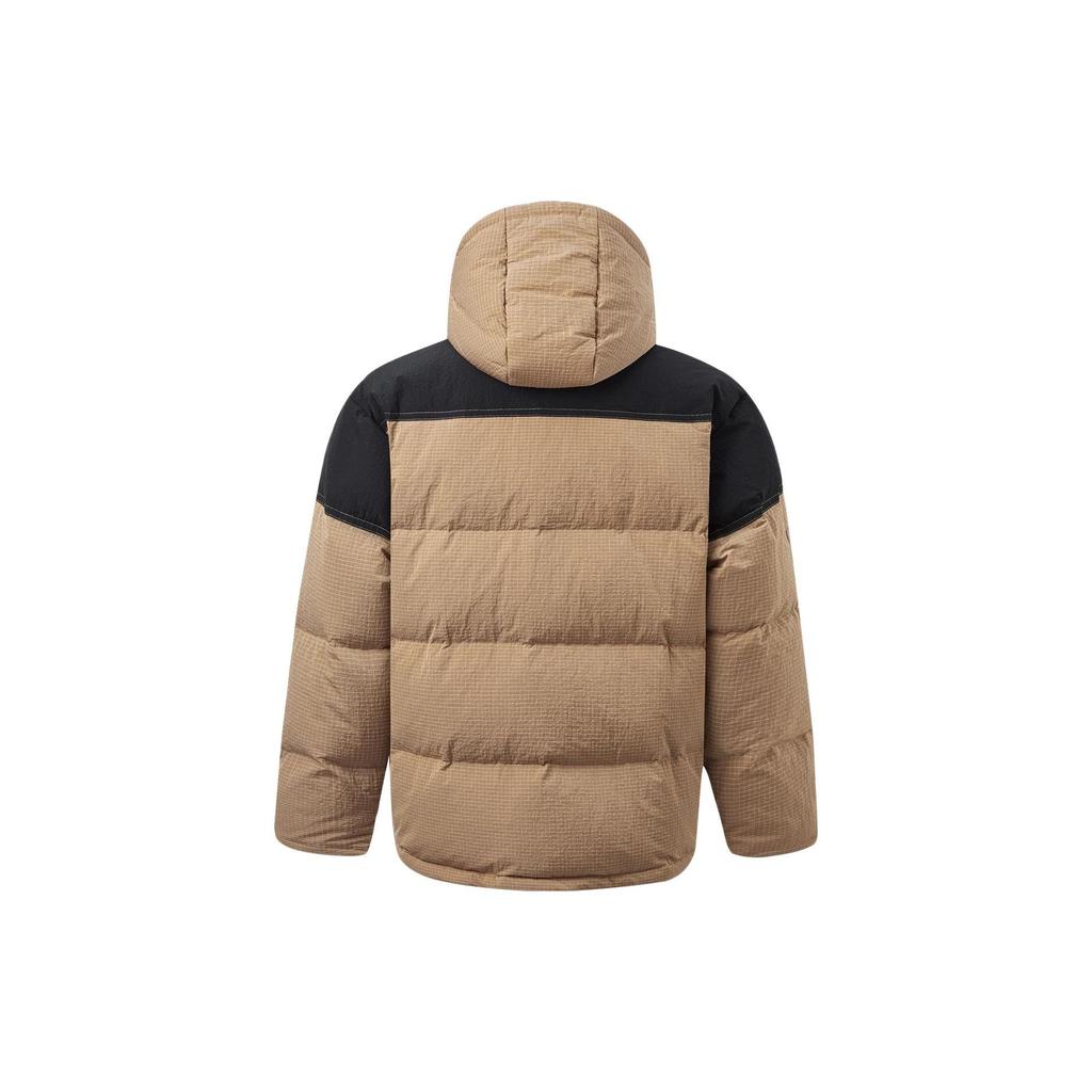 Li-Ning Unisex Hooded Heat-Retaining Short Down Jacket Light Chestnut AYMT065-4