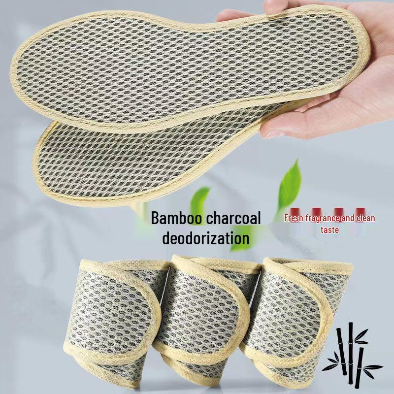 Nano Bamboo Charcoal Antibacterial Insoles - Deodorizing, Sweat-Absorbing, Anti-Mold, Breathable, All-Season.