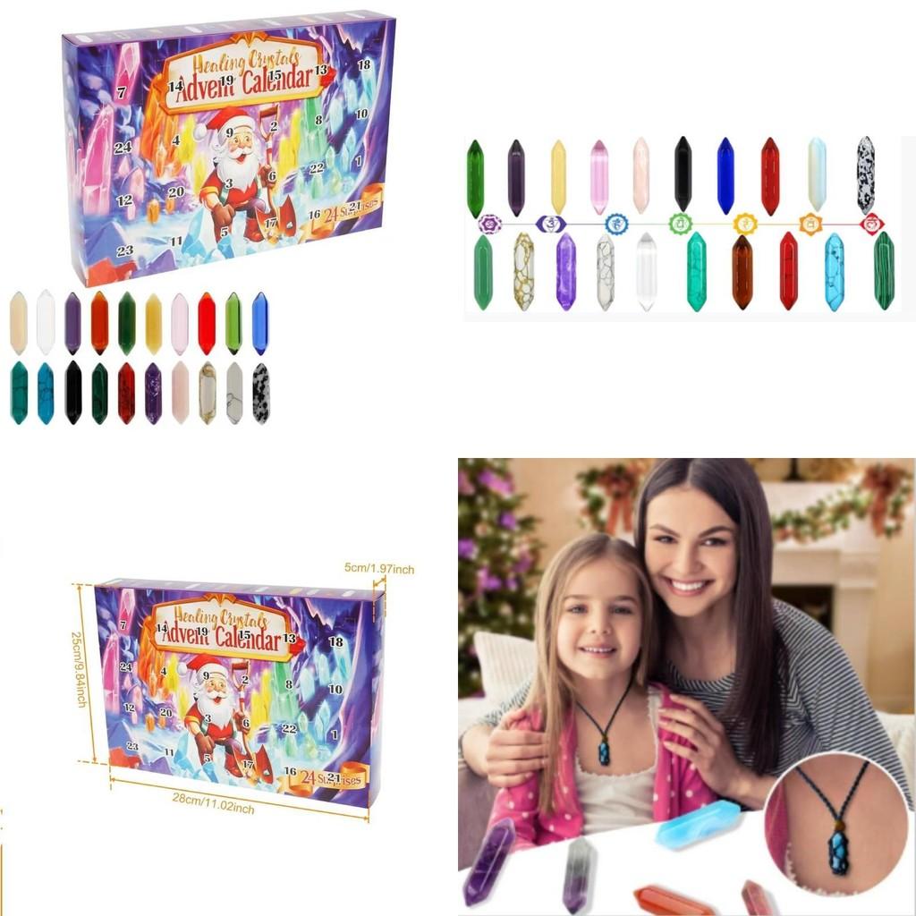 24 Countdown Day Calendar For Christmas Artificial Crystal Set Toy For Kids Gift