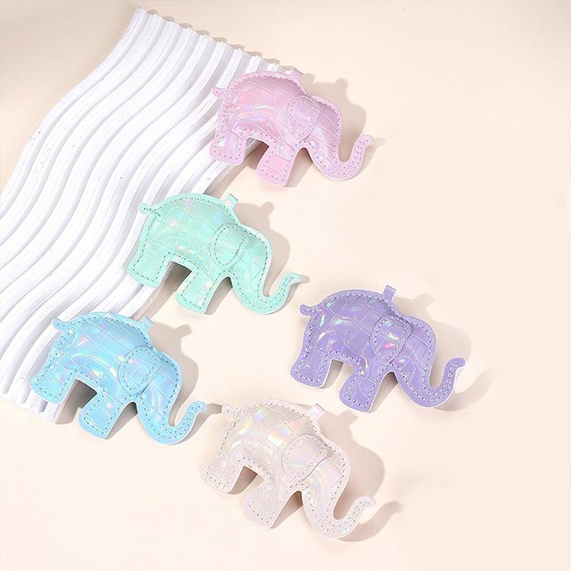 Pu Leather Elephant Charms Diy Keychains Necklaces Accessories Cute Pendants