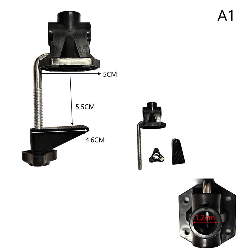 

Зажим для лампы, универсальный кронштейн, зажим, светодиодные аксессуары, самодельный фиксированный винт, держатель настольной лампы, зажим для вещательного микрофона 1.2cm Hole Diameter чёрный