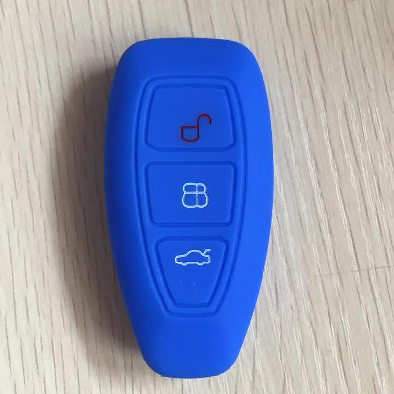 Silicone rubber car key case cover for Ford Focus 3 MK3 ST RS Ecosport Kuga New fiesta Fiesta Focus Mondeo3 Buttons smart key