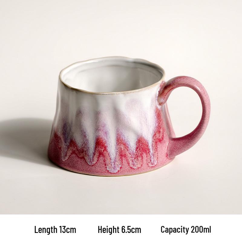 Guirong Sky Blue Retro Coffee Cup & Saucer - Latte Art & Afternoon Tea Cup 200ml