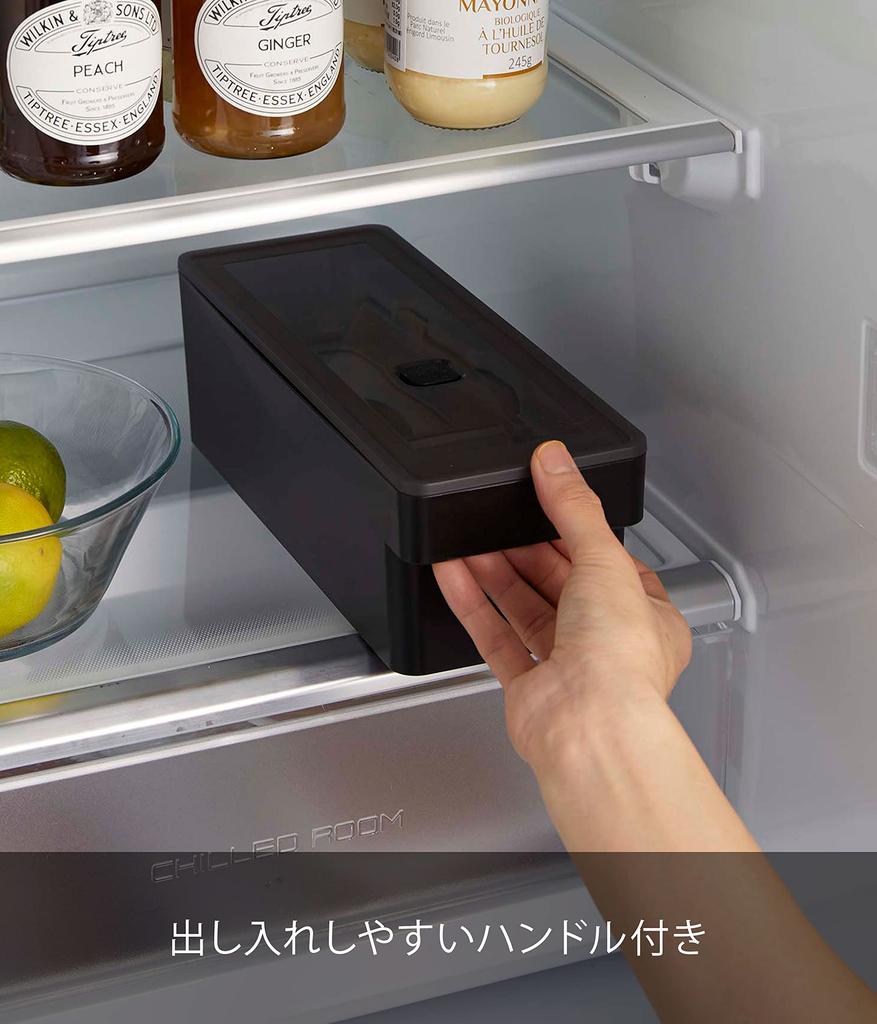 Yamazaki Tower a airtight food container with approximately W10 x x with a 7710, deep-access, handle, black, D27.5 H8.4cm, bubble.