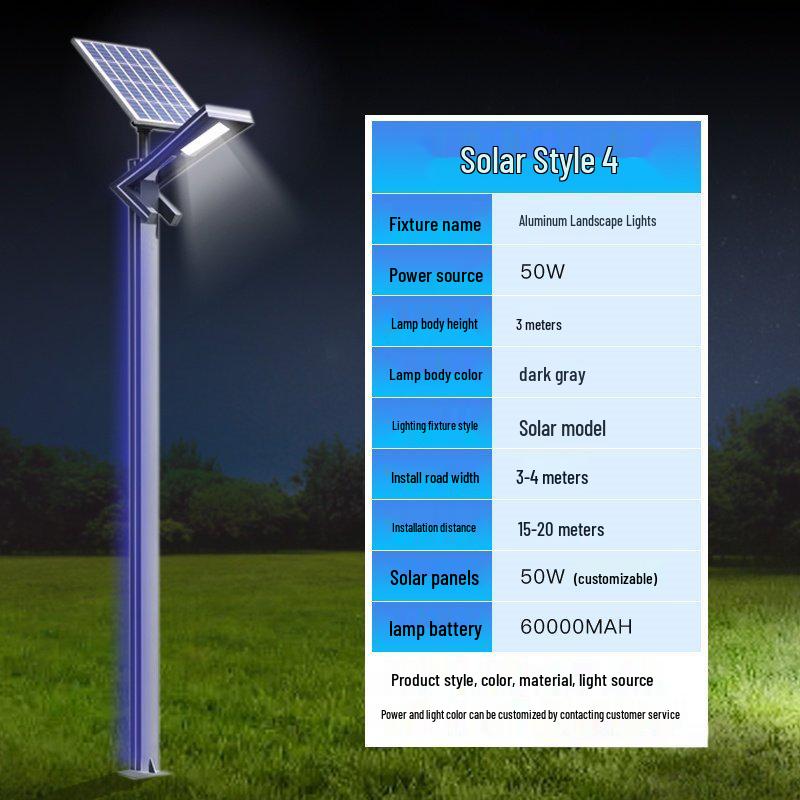 3-Meter Modern Aluminum Solar Courtyard Light - Waterproof & Rustproof for Outdoor Use