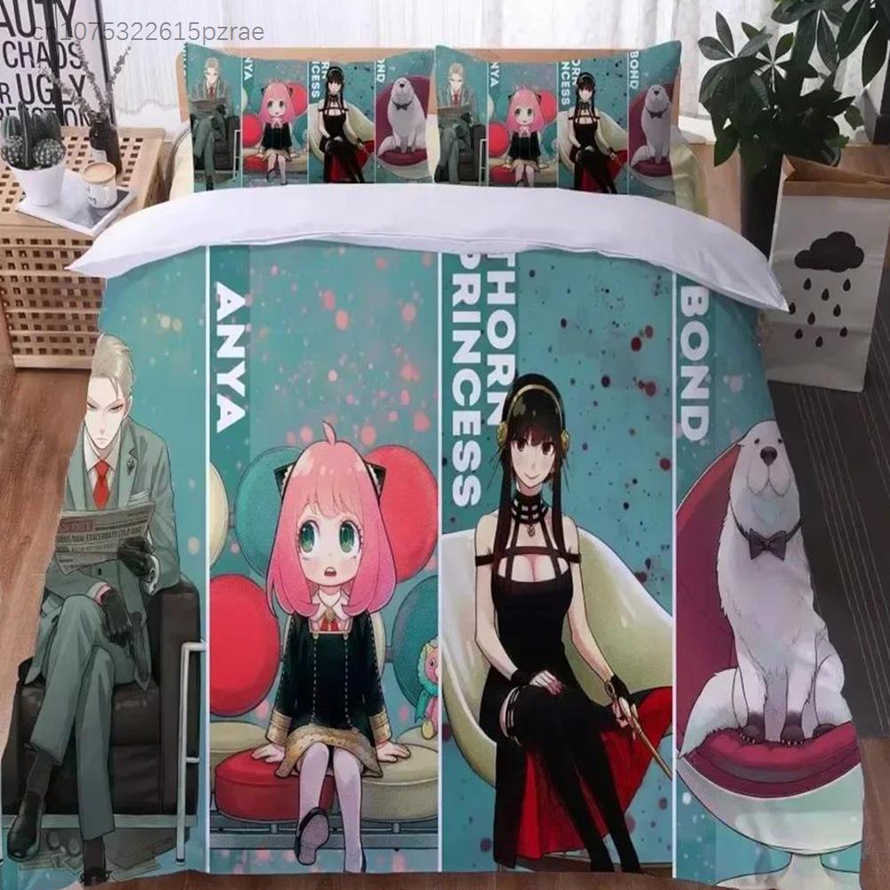 3D Print Anime SPY×FAMILY Anya Forger 3D Duvet Cover Bedding Set Comforter Linen Pillowcases Home Decor Single Double King Queen