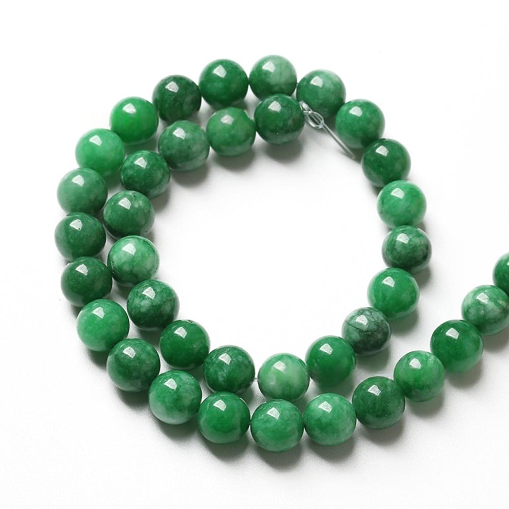 Smog Jades Chalcedony Natural Green Stone 15" Smooth Loose Spacer Beads 4681012mm For Jewelry Making Diy Bracelets Charms Accessories