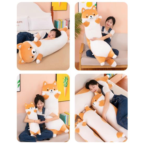 Shiba Inu pes plyšový plyšový polštář plněné zvířátko roztomilý bederní opěrka těla dlouhý proužek polštář domácí