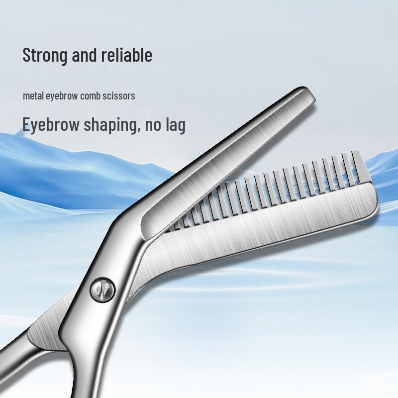 Stainless Steel Eyebrow Scissors & Comb Set with Eyebrow Shaver and Trimmer, Men's & Women's Eyebrow Shaping Kit