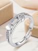 Luxury   Copper Ring Shining Zircon Heart For Women Cassic Wedding Engagement Wedding Bands Fine Jewelry Gift