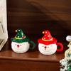 Creative Santa Claus Coffee Cup Elf Cap Ceramic Mug with Lid Exquisite Afternoon Camellia Tea Mug Home Breakfast Milk Cup Gifts