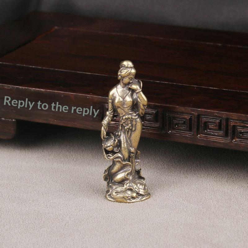 1/4Pcs Vintage Classical Figurines Handcrafted Solid Brass Four Ancient Chinese Beauties Statue Desktop Decor Collection Gift