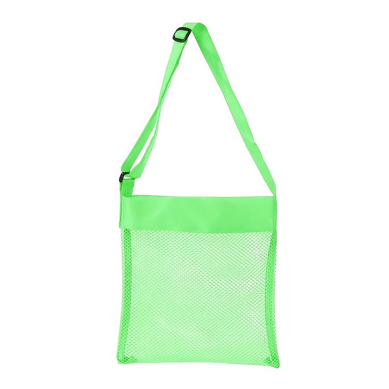 

Multifunctional Mesh Beach Bag: Adjustable Buckle, Crossbody/Hand-carry for Shells, Sand Toys & Sundries. Colorful & Breathable! зелений