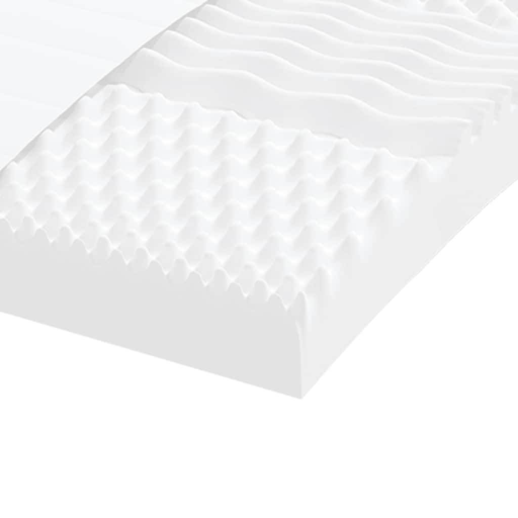 Vidaxl Materac Piankowy, Biały, 80X220 Cm, 7-Strefowy, Twardość 20 Ild