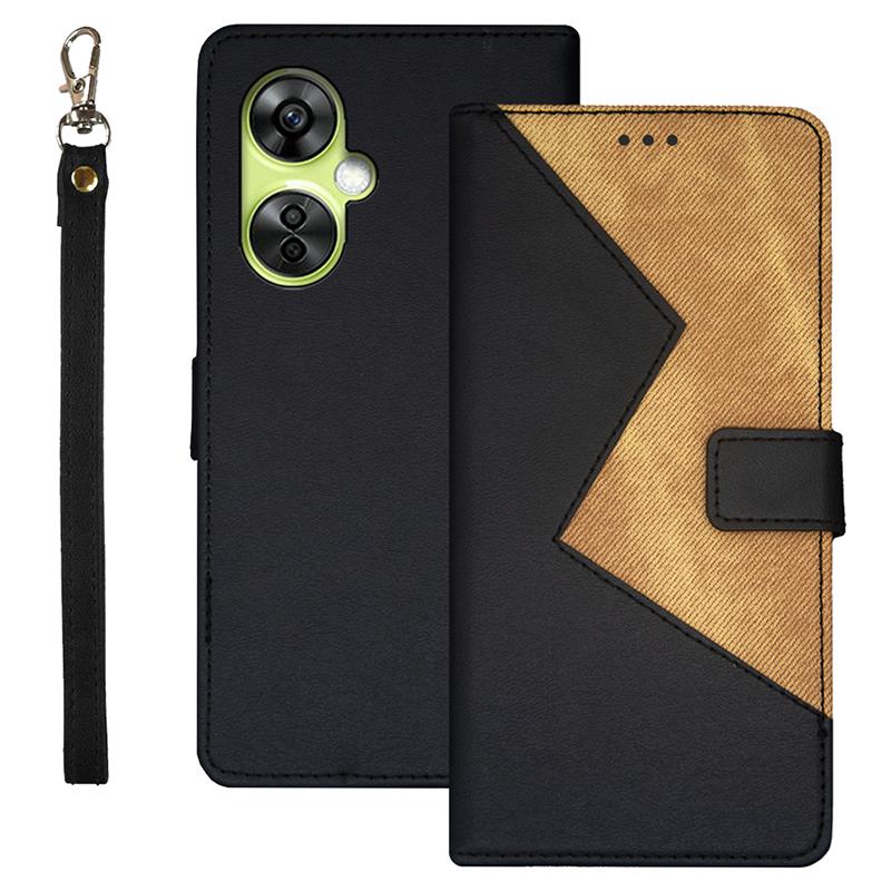 

IDEWEI For OnePlus Nord CE 3 Lite 5G/Nord N30 5G Case with Strap Card Slots Leather Phone Cover Black