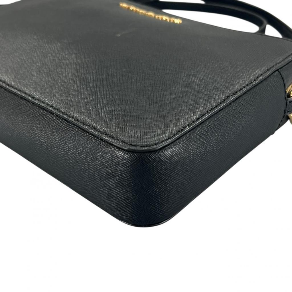 Michael Kors Safiano Shoulder Bag Leather Black Women PS-1808 Used