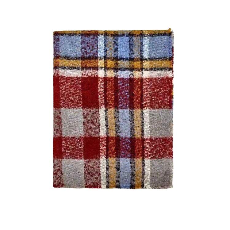 

Retro classic plaid imitation cashmere scarf versatile warm plaid shawl autumn and winter advanced sense widened thick scarf