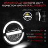 2 Pack Round LED Headlights, 7 Inch Headlamps with White High Low Beam, Amber Turn Signal, DRL, IP67 Rated, Compatible