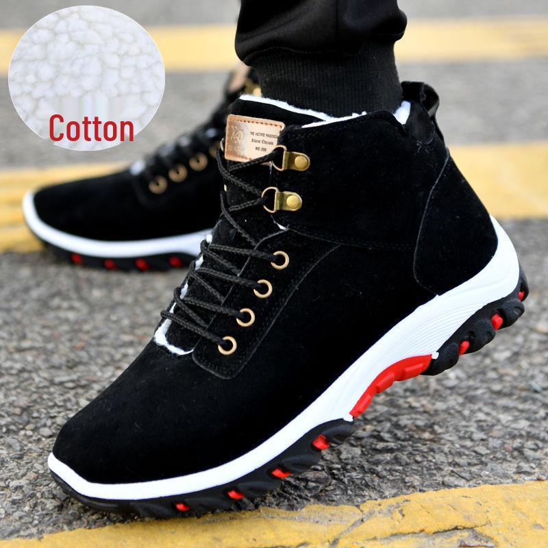 Winter 2025 Men s Non-Slip High-Top Suede Shoes with Velvet Lining - Korean Style Casual Footwear for Students 41 5198₽