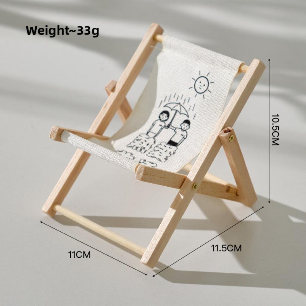 Cartoon Beach Style Dollhouse Chair Ornament Eco-Friendly Phone Stand Doll Display Home Desktop Decoration Office Accessories