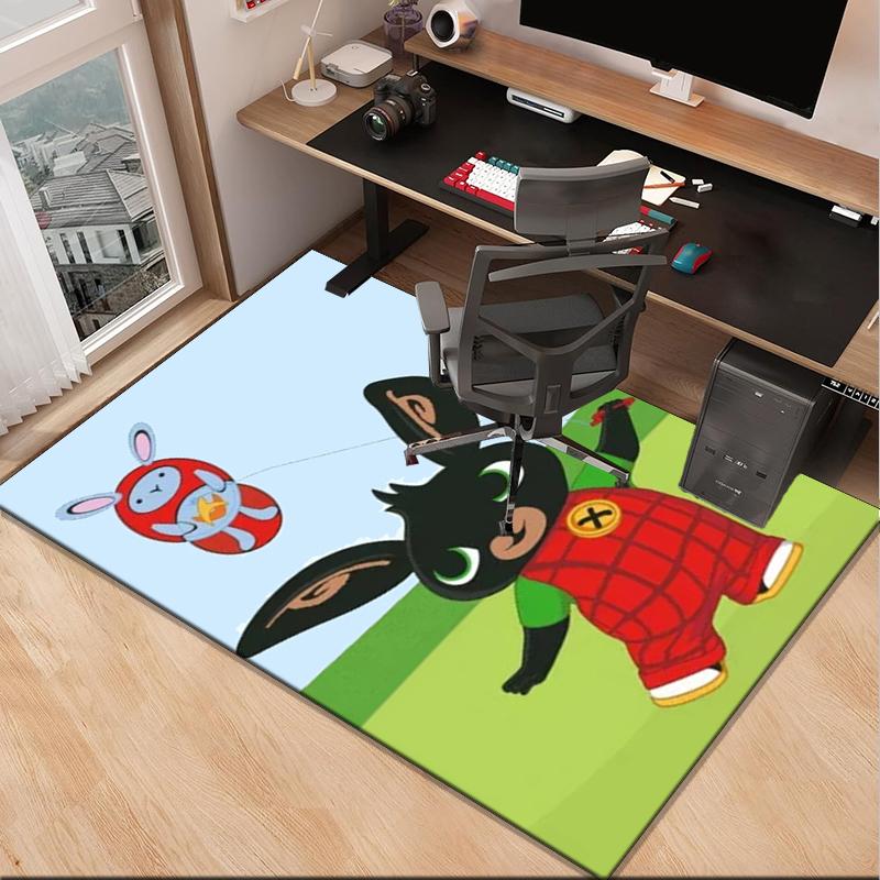 Bunny And Friends Adventure Office Rug Chair Mat, Game Carpet, Suitable for Front Door, Bedroom, Living Room, Desk, Holiday Gift