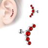 Stylish Cartilage Helix Tragus Stud Earring Stainless Steel Body Jewelry with Czech Crystal Fashion Ear Accessories