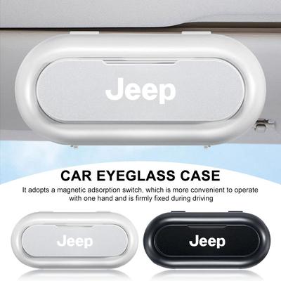 1Pcs Car Sun Visor Glasses Storage Box Holder Organizer Accessories For Wrangler Grand Cherokee Renegade Tyre Stem Air Caps