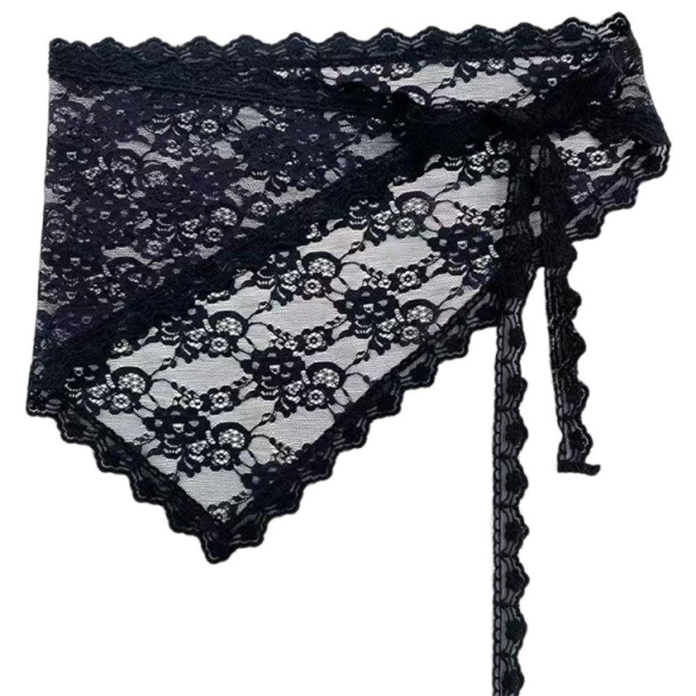 Flower Embroidery Triangle Short Skirt Trendy Butt Curtain Skirt Lace Trim Apron Skirt Accessories